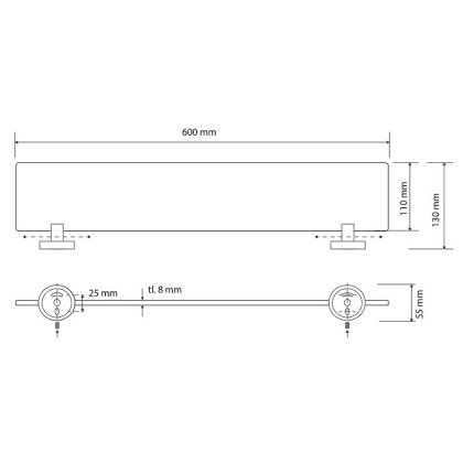 Стеклянная полка Bemeta Dark 104102040 Черная