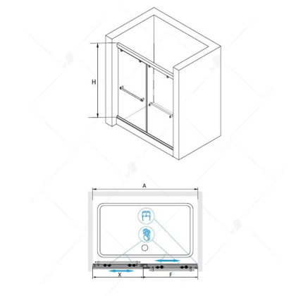 Душевая дверь RGW Tornado TO-11 160 01071116-21 профиль Хром стекло матовое-сатинат