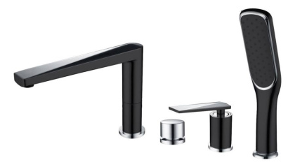 Смеситель врезной на борт ванны VENTURO черный + хром Смеситель врезной на борт ванны VENTURO черный + хром