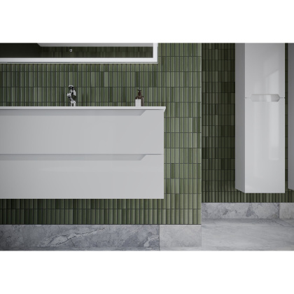 Тумба подвесная SANCOS Norma 2.0 590х450х500, c двумя ящиками оснащенными доводчиками, белый глянец , арт. NR2.060W