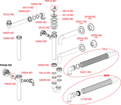 Сифон трубчатый с накидной гайкой 6/4" и штуцером