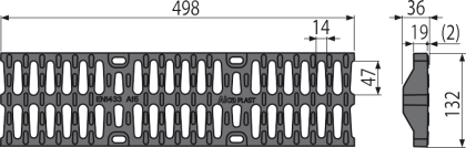 Pешетка для дренажного канала AVZ104, пластиковая А15