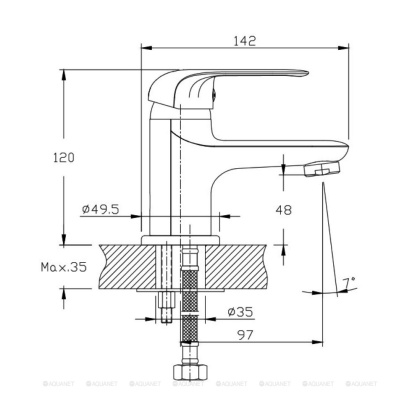 Смеситель для раковины Orange Iris M41-021cr Смеситель для раковины Orange Iris M41-021cr