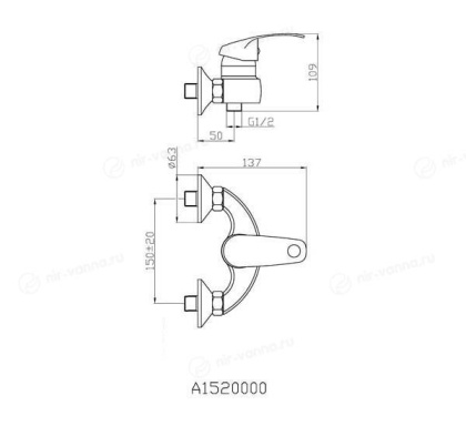 Смеситель для душа Agger Glad A1520000