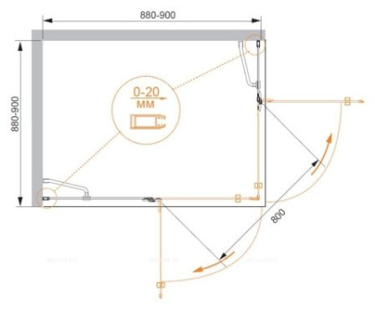 BERGAMO-W-A-2-90-C-Cr Душевой уголок