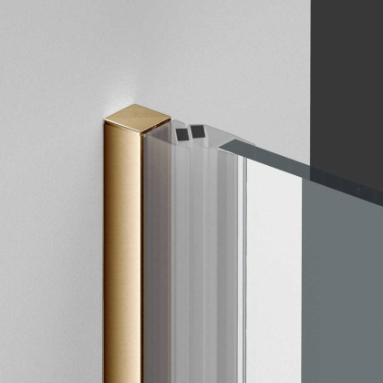 Душевая дверь Alpha VDP-3AL600CLG, брашированное золото, стекло прозрачное