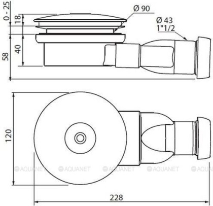 Крышка для сифона CEZARES COVER-02-90-BR
