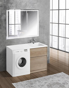Тумба с раковиной напольная BelBagno KRAFT-LVD-58/120-L Pino Pasadena, раковина белая Тумба с раковиной напольная BelBagno KRAFT-LVD-58/120-L Pino Pasadena, раковина белая