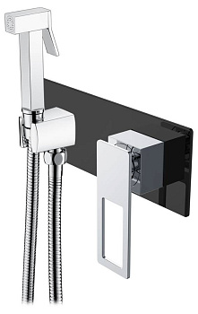 Гигиеническая лейка Q со смесителем BLACK CHROME_Комплект