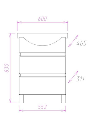Тумба Onika Элита 60 напольная, оливковая (ум. Грация 60)