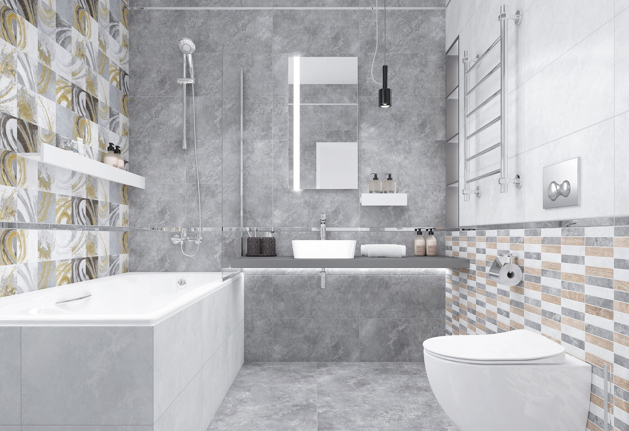 Java Мозаика микс серый 28,6х29,8