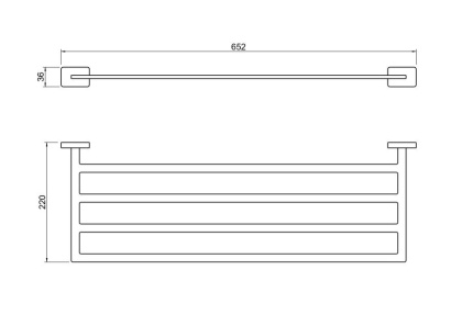 Полка для полотенец AQUATEK, матовый черный AQ4322MB ЛИБРА