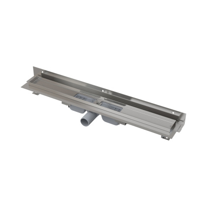 Водоотводящий желоб с порогами для перфорированной решетки и регулируемым воротником к стене