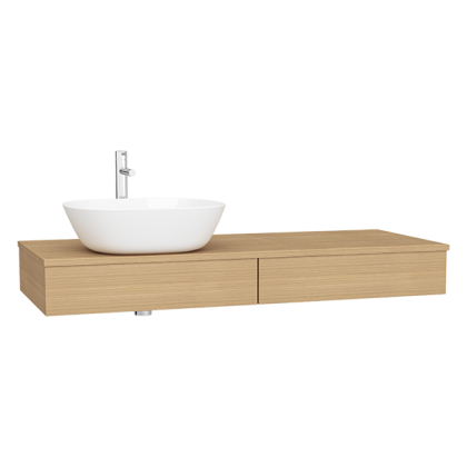 Модуль 120 см под раковину с выдвижным ящиком, левосторонний, дуб