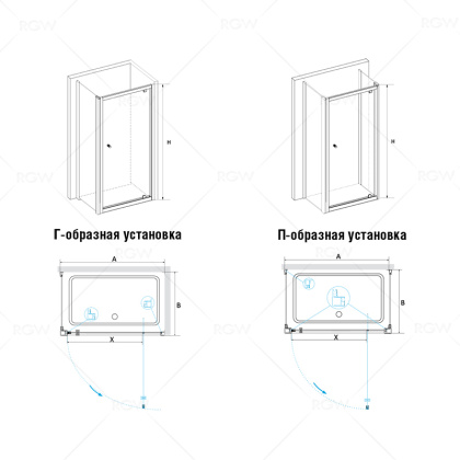 Душевой уголок RGW PA-43 (PA-05 + Z-12) 04084370-11