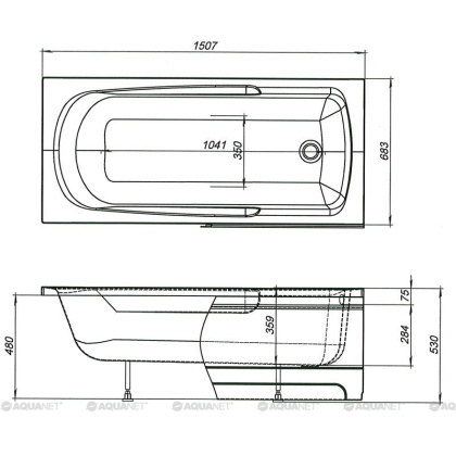 Акриловая ванна Aquanet Extra 150x70