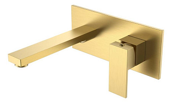 Смеситель для умывальника из стены Qubic Matt Gold Смеситель для умывальника из стены Qubic Matt Gold