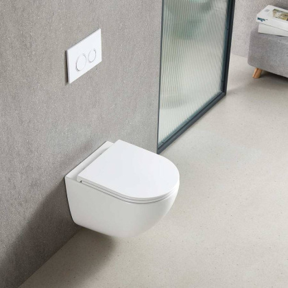 Унитаз подвесной Tornado Bien VT1-51T безободковый, цвет белый, ультратонкое soft-close сиденье