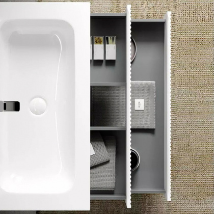 Тумба подвесная SANCOS Snob R 790х445х500, c двумя ящиками оснащенными доводчиками, Bianco, арт.SNR80W