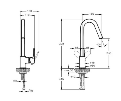 Смеситель Root Round для кухни, медь
