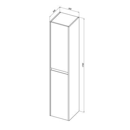 Пенал Aquanet Nova Lite 35 дуб черный