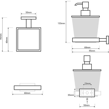 Настенный дозатор для жидкого мыла (стекло)