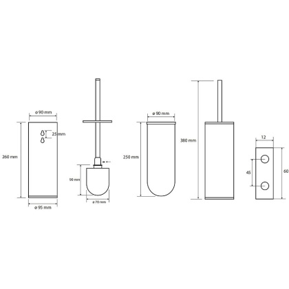 Ершик для унитаза Bemeta Brilo 161313060 Золото,  щётка чëрная