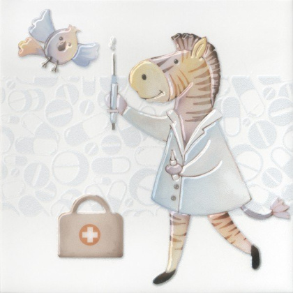 Декор VT\A505\5009 Айболит 5 белый,бежевый 20см*20см*6,9мм (1уп/10шт)фауна, шт