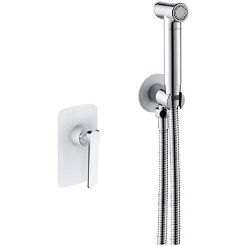 Гигиенический душ со смесителем Rose R1305F, белый/хром