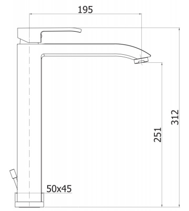LIVELLO-LSM1-A-01-W0 Смеситель на раковину однорычажный, высокий, без донного клапана, исполнение хром LIVELLO-LSM1-A-01-W0 Смеситель на раковину однорычажный, высокий, без донного клапана, исполнение хром