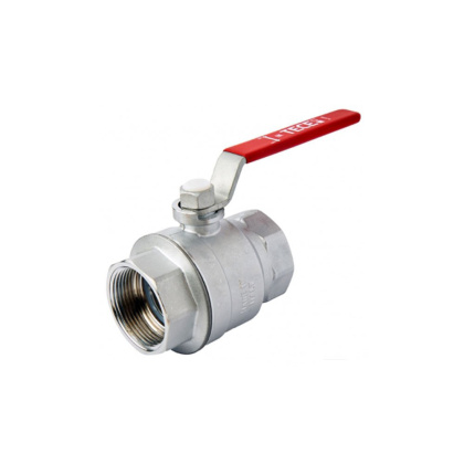 Кран шаровый полнопроходной, резьба внутр./внутр, хром., ручка -рычаг, красный, 2"