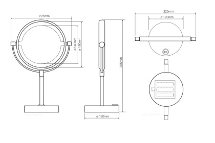 Косметическое зеркало с подсветкой