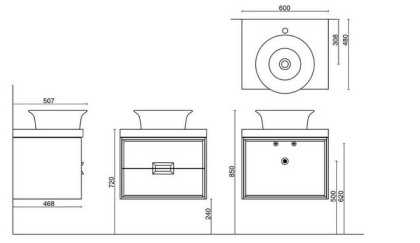 Спец. изделие декоративное из керамогранита Роверелла 60х48, серое,CN60.DL501300R