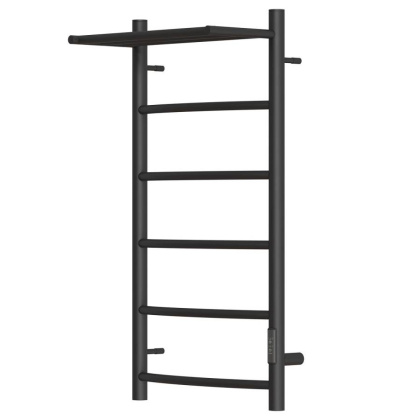 Полотенцесушитель электрический Point Афина PN04848PB П5 400x800 с полкой, диммер справа, черный Полотенцесушитель электрический Point Афина PN04848PB П5 400x800 с полкой, диммер справа, черный