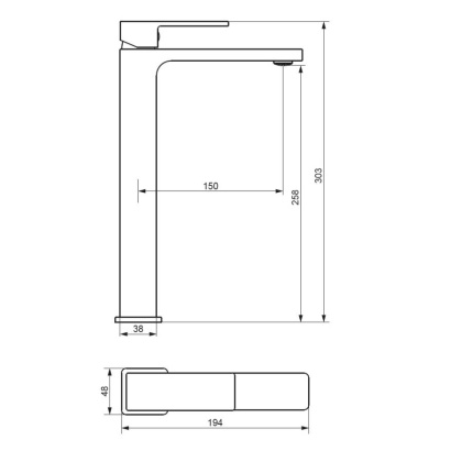 530250300 Gala высокий смеситель для умывальника, чёрный