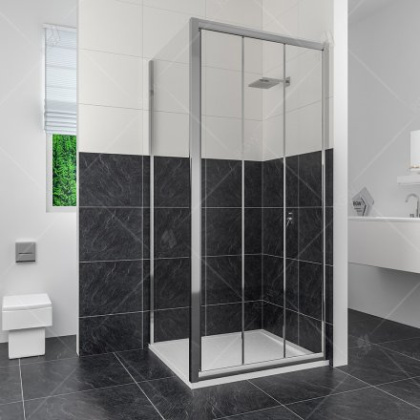 Душевой уголок RGW CL-30, 04093000-11, 100 х 100 x 185 см, дверь раздвижная, стекло прозрачное, хром