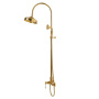 MARGOT-CD-03/24-Bi Душевая стойка со смесителем, верхним и ручным душем Исполнение: Золото 24 карат, Ручки: Белая  MARGOT-CD-03/24-Bi Душевая стойка со смесителем, верхним и ручным душем Исполнение: Золото 24 карат, Ручки: Белая
