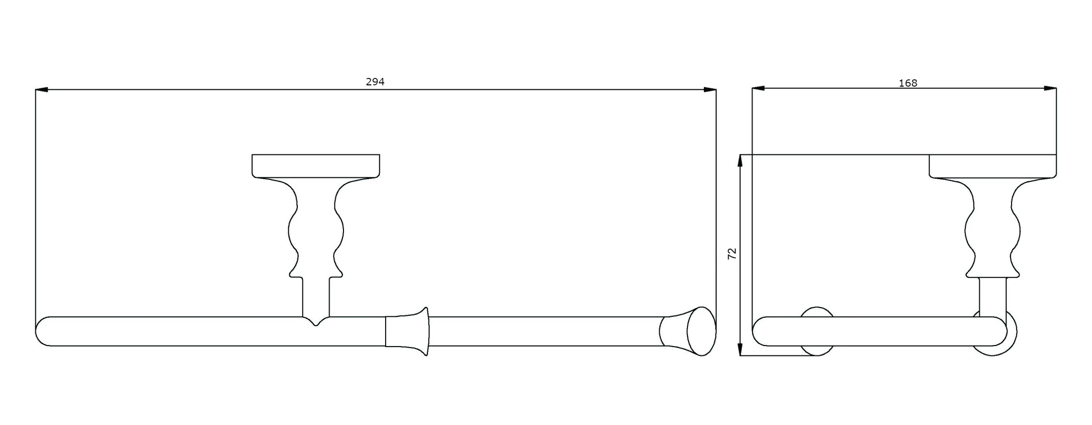 Полотенцедержатель полукольцо RUSH Crete, 16х29х7 см, цвет бронза, CR35511