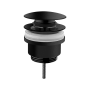 Донный клапан для раковины с переливом
(нажимной), цвет черный матовый