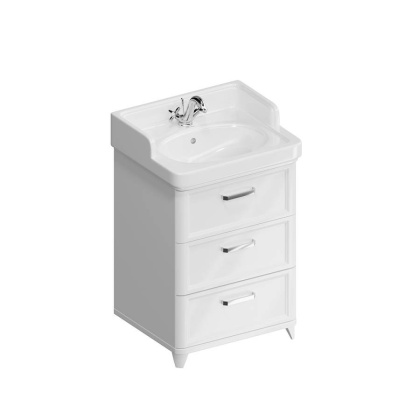 PO.M.60.3\WHT Тумба POMPEI напольная с 3 ящиками 60, белая глянцевая PO.M.60.3\WHT Тумба POMPEI напольная с 3 ящиками 60, белая глянцевая