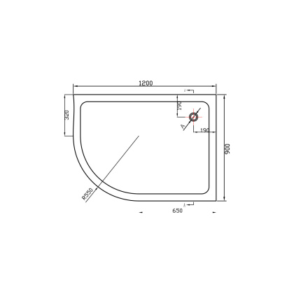 Поддон для душа акриловый VST-2AJ-1290R, 1200*900*135, сифон Ф90 с гидрозатвором