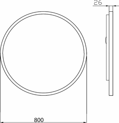 Зеркало Vallessi круглое с подсветкой , сенсорная кнопка 80см, IP24 545_2 Boheme