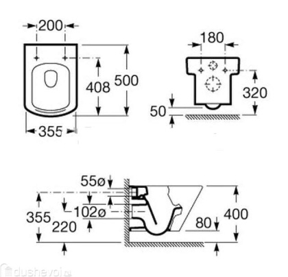 Унитаз подвесной Roca Hall 346627000 Унитаз подвесной Roca Hall 346627000