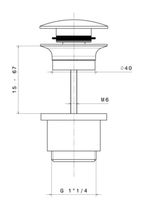 Донный клапан для раковины,  нержавеющая сталь, 24686KM.50.050