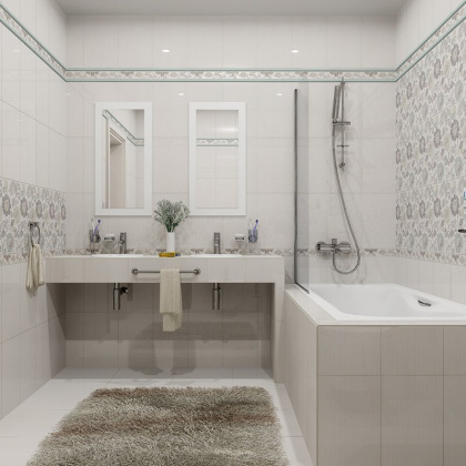 Плитка настенная 6233 Луиза бежевый (25см*40см*8мм) (11шт/1,1м2) , м2