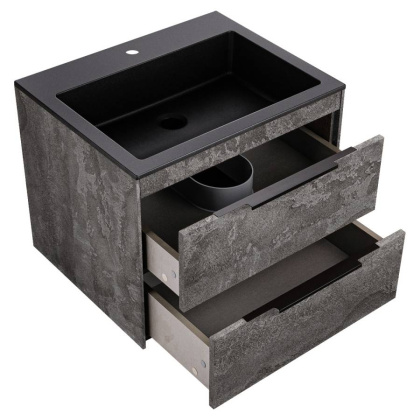 База под раковину Chiara 2D 600 подвесная, 2 выкатных ящика soft-close, G.Stone