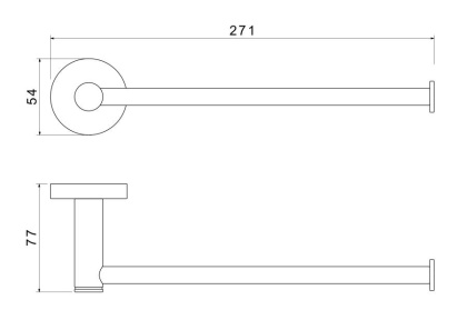 Полотенцедержатель AQUATEK, матовый черный AQ4119MB ЕВРОПА