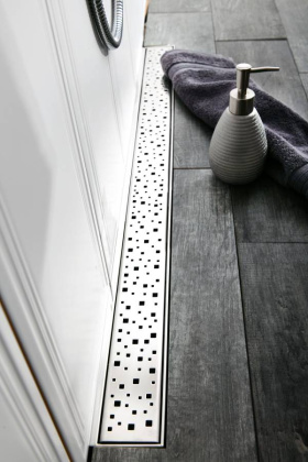 Душевой лоток 35 см Creto Quadro CRE-350 QH с решеткой, хром