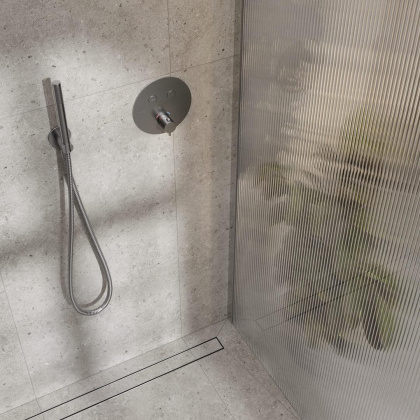 Встраиваемый термостатический кнопочный смеситель для душа ETERNA на 2 пот. нержавеющая сталь Встраиваемый термостатический кнопочный смеситель для душа ETERNA на 2 пот. нержавеющая сталь