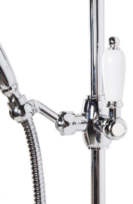 CZR-U-S-01-Bi Душевая штанга для ручного душа, ручка белая, исполнение хром